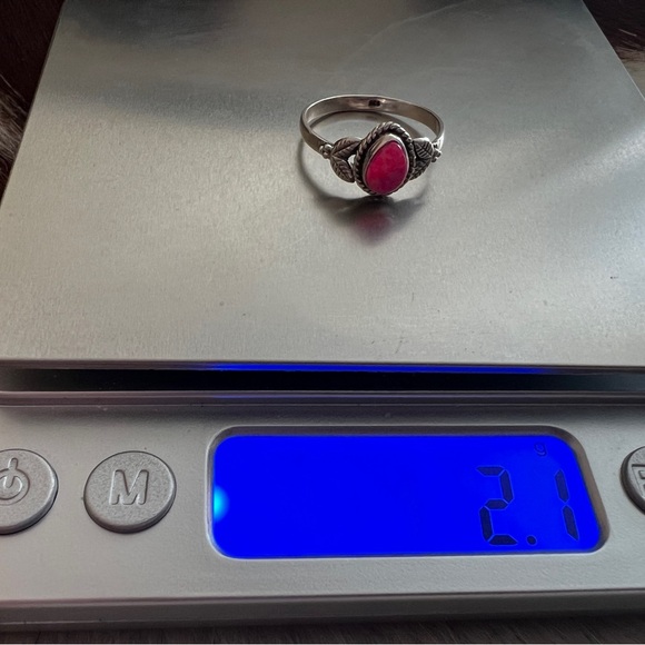 ❤️ Hot Pink Aurora Opal Teardrop Shape Southwestern Artisan Ring  Size 8.75 - Picture 9 of 14